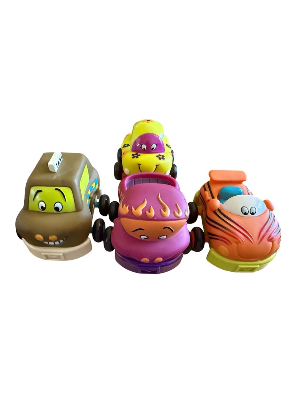 B. Toys Colorful Pull-Back Toy Car Bundle - Yellow, Pink, Orange, Brown
